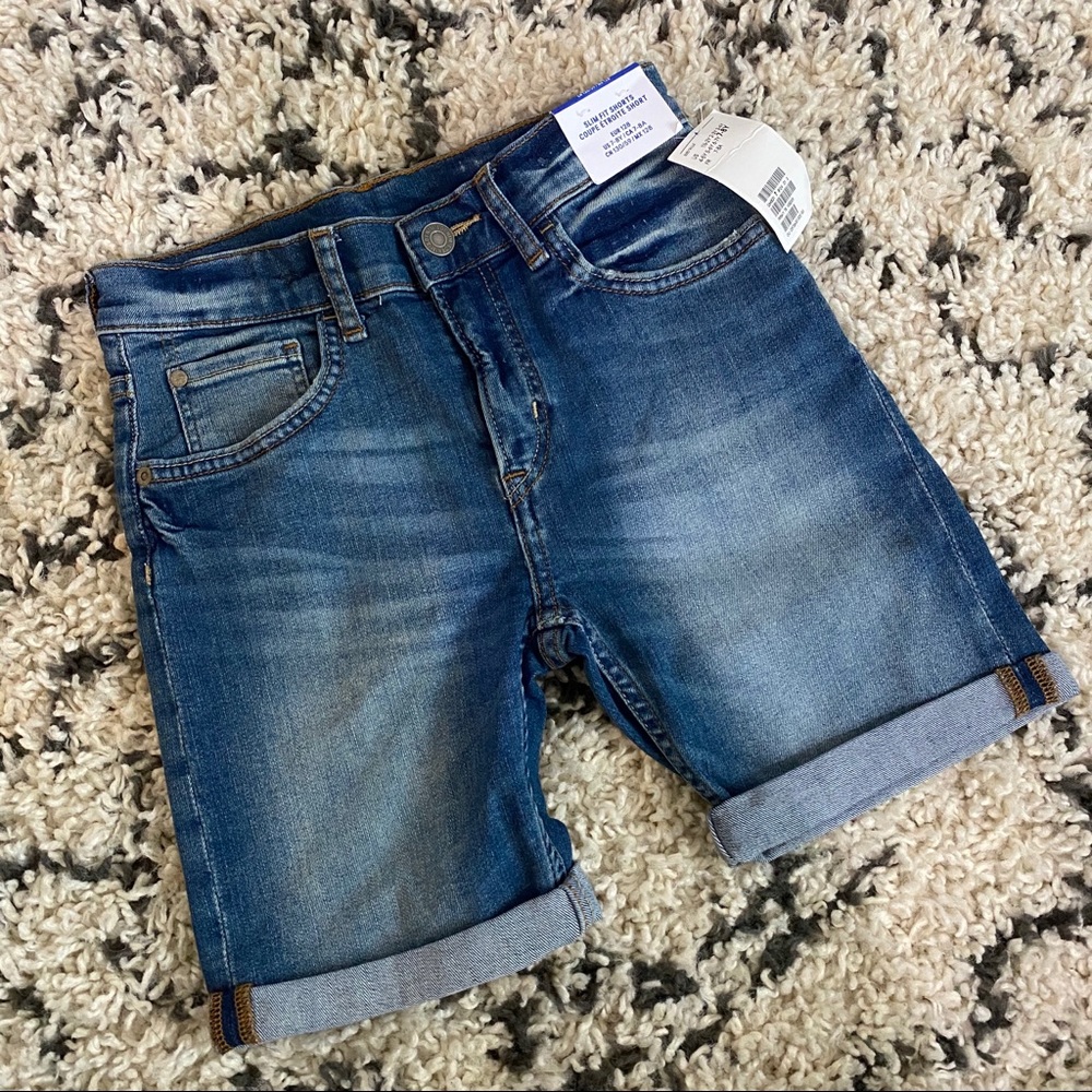 H&M denim shorts 7-8Y NWT